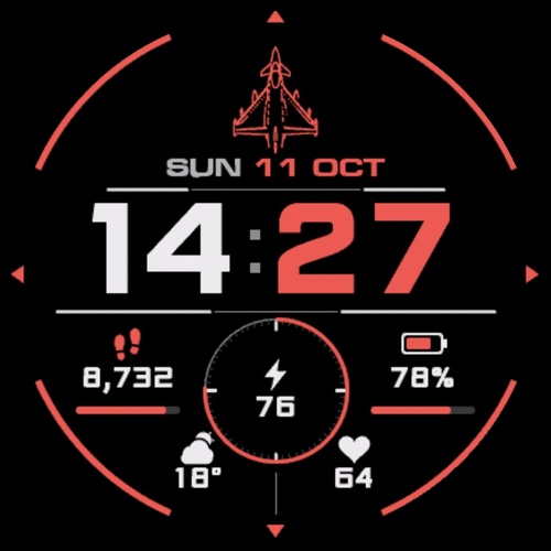 AFTERBURNER – Fighter Jet & Pilot Watch Face · Screenshot 0