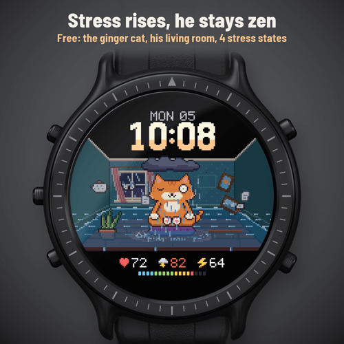 Astra Zen Cat – 搞笑动画像素猫压力表盘 · Screenshot 0