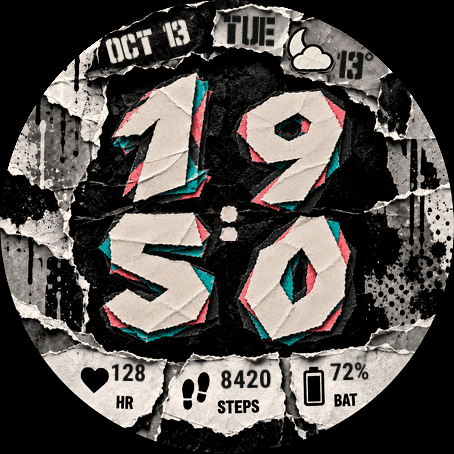 TORN POSTER - Paper Wall Watch Face · Screenshot 1