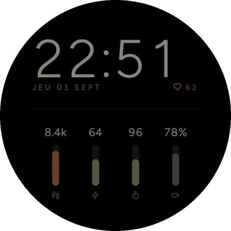 Columns - Vertical Bars Watch Face · Screenshot 0