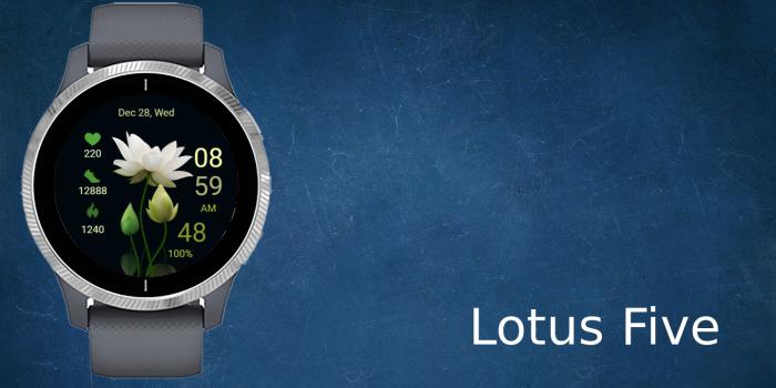 Lotus Five Garmin watch face preview