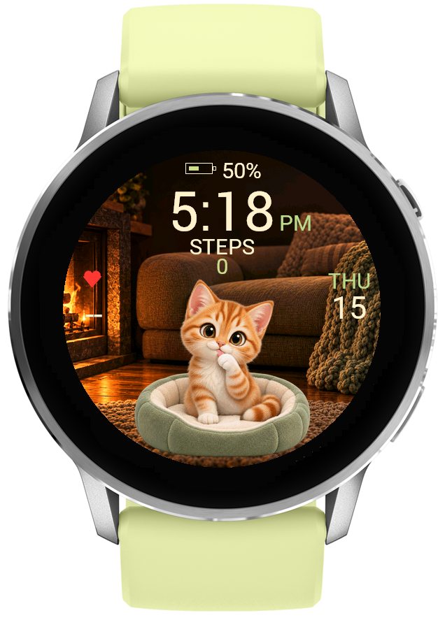 Cute Kitten – Animated Watch Face · Screenshot 1