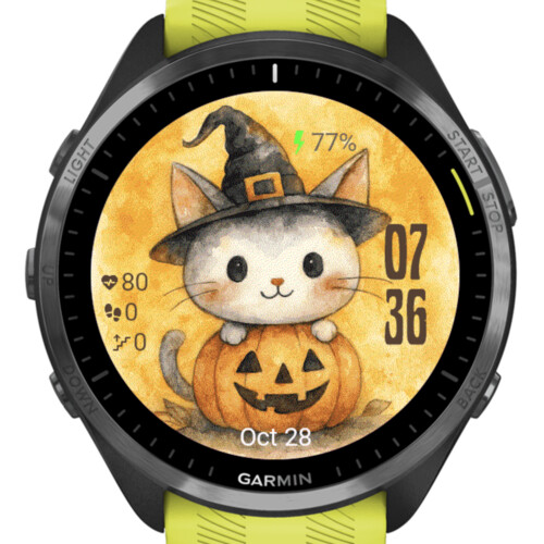 Cute Halloween Cat – Pumpkin Watch Face · Screenshot 2