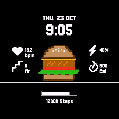 Burger Builder - Fitness Watchface · Screenshot 3
