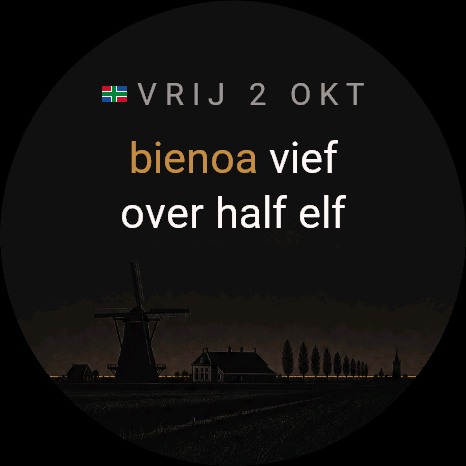Tied — the time in Gronings dialect · Screenshot 0