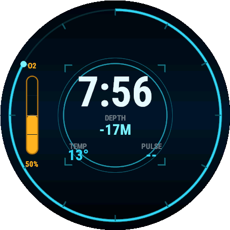 Abyss — Dive-Computer HUD Watch Face · Screenshot 0