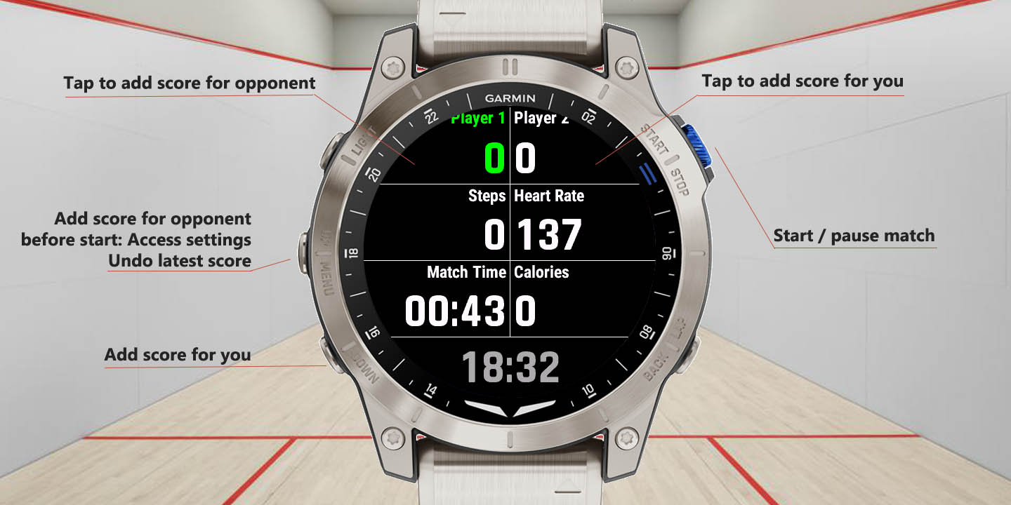 Garmin vivoactive 3 squash store