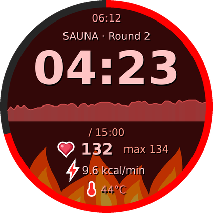 Sauna – rundy, tętno, temperatura · Zrzut ekranu 0