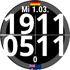 DualTime Temp CountDown Schiefersoft Watchface · Screenshot 0