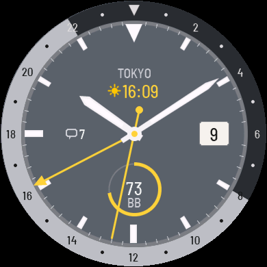 Hometime GMT Watch Face - Analog Dual Time · Screenshot 3