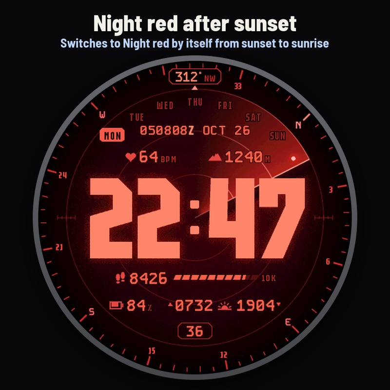 Astra Nightscope Pro – 动态夜视雷达表盘 · Screenshot 2