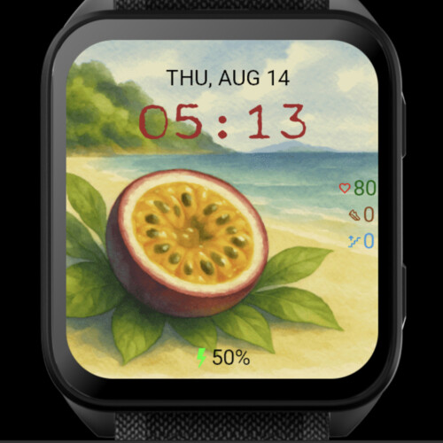 Passionfruit Beach Watch Face · Screenshot 1