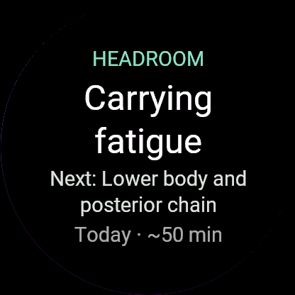 Headroom: Training Planner · Screenshot 1
