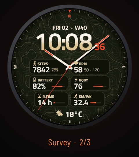 Contour - Topo Map Compass Watch Face · 螢幕截圖 3
