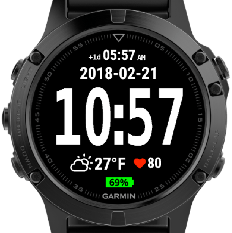 Garmin watch face with temperature sales