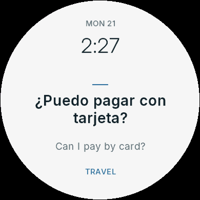 Stride Words Watch Face - Learn Spanish Daily · Screenshot 1