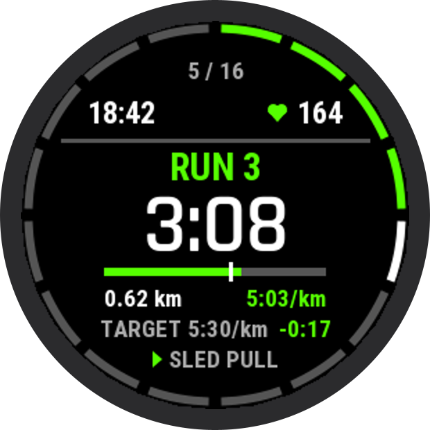 HRX – app for fitness races 8×1km run + stations · Screenshot 1