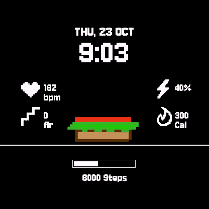 Burger Builder - Fitness Watchface · Screenshot 1