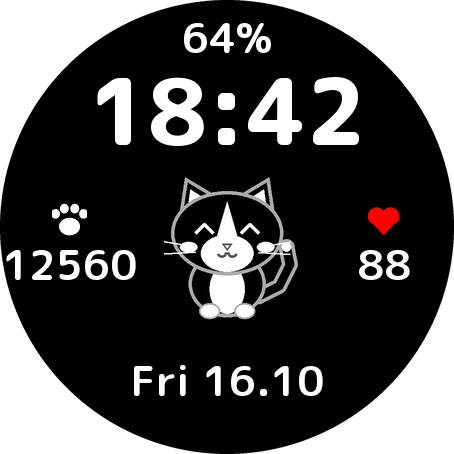 Tuxedo Cat Clock · Screenshot 1