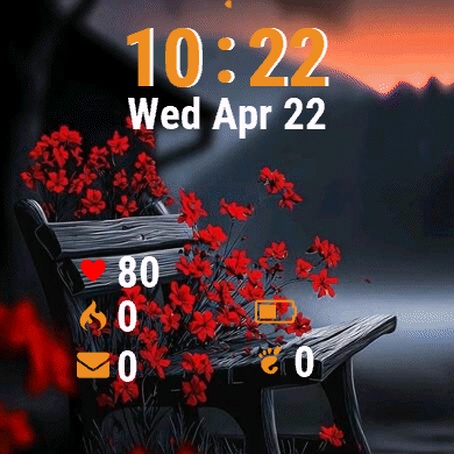 Bench Red Flowers 3