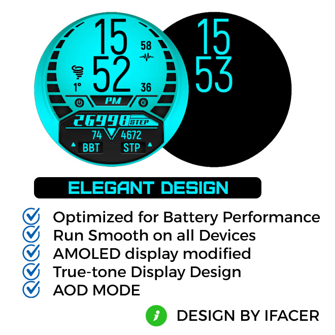 iFacer - M004 (Neon Cyan) · Screenshot 1