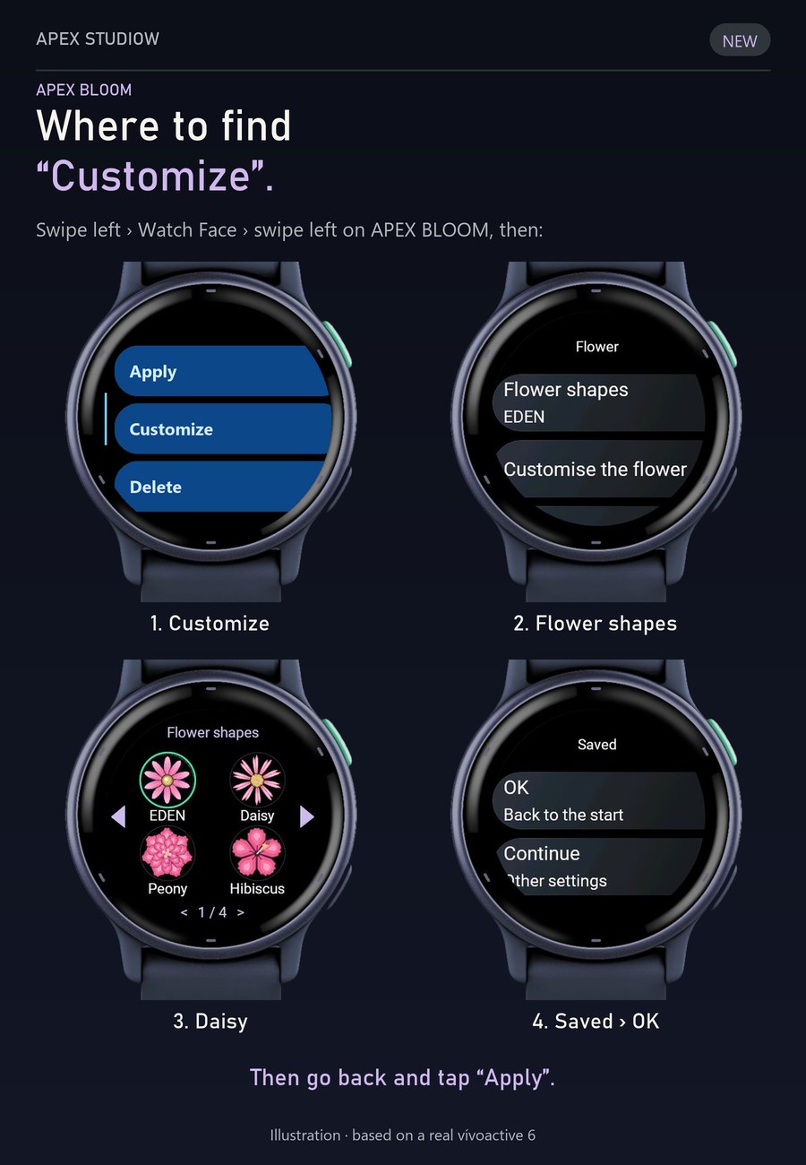 APEX BLOOM FLOWER STEP TRACKER AMOLED ALWAYS-ON · Screenshot 3