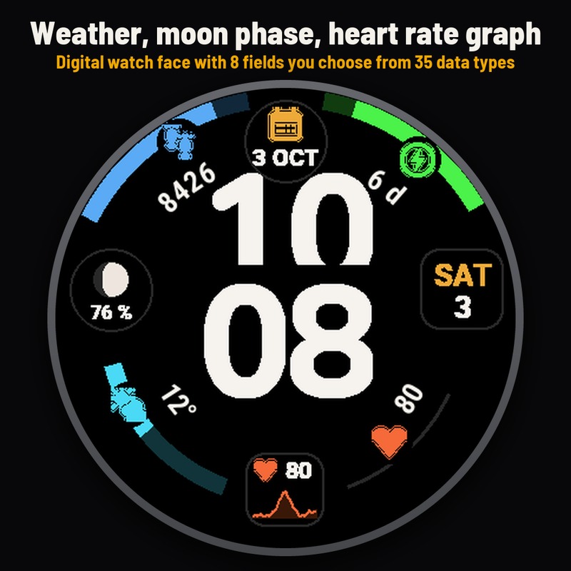Astra Orbit – 数字表盘，天气与月相 · Screenshot 0