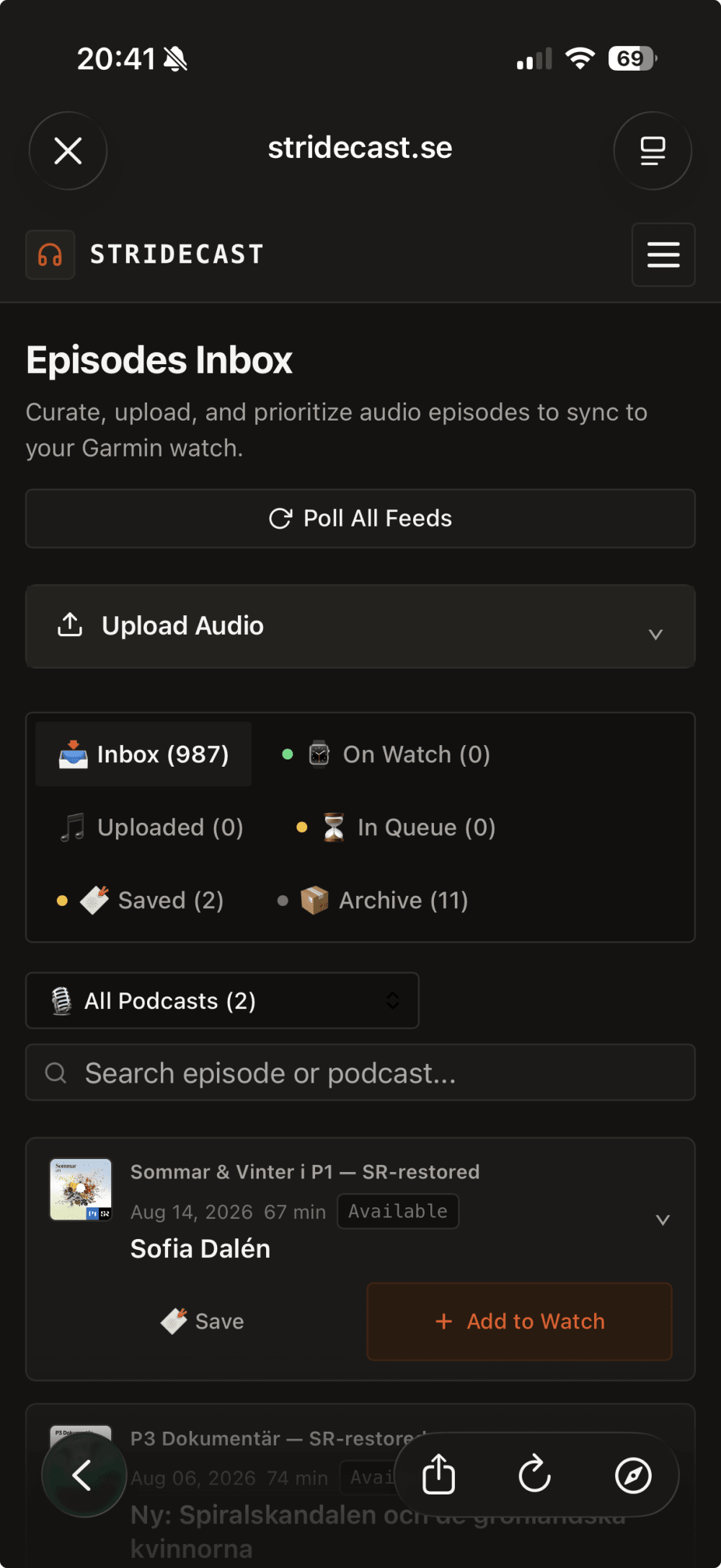 StrideCast (Podcast Player) · Screenshot 2