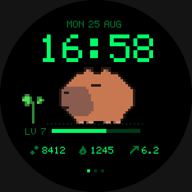 Capybara Buddy - Pixel Pet Watch Face · Screenshot 0