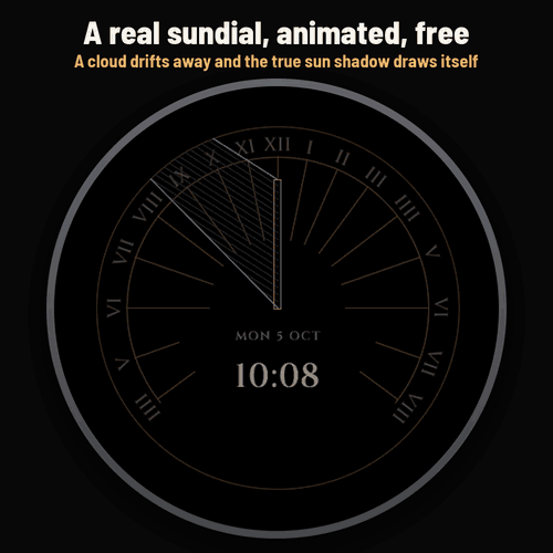 Astra Sundial – 动态日晷表盘，真实影子 · Screenshot 0