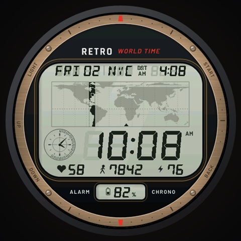 Retro World - 80s World Time LCD Watch Face · Screenshot 0