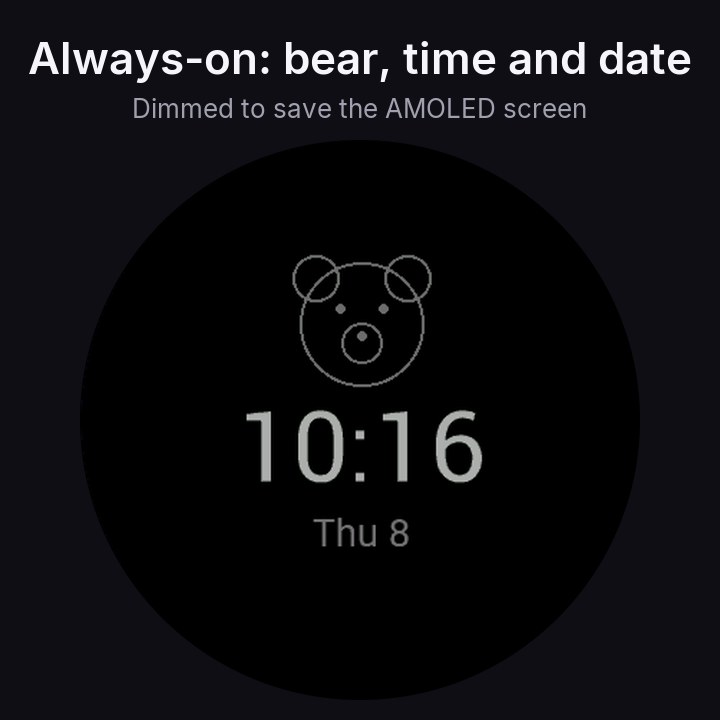 DayBear - Cute Bear Watch Face · Screenshot 4