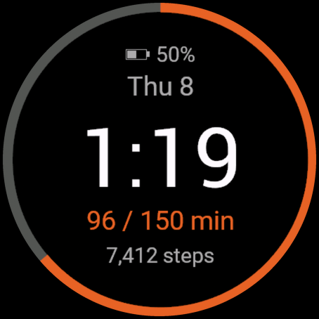 Intensity Minutes - Weekly Ring Watch Face · Screenshot 0