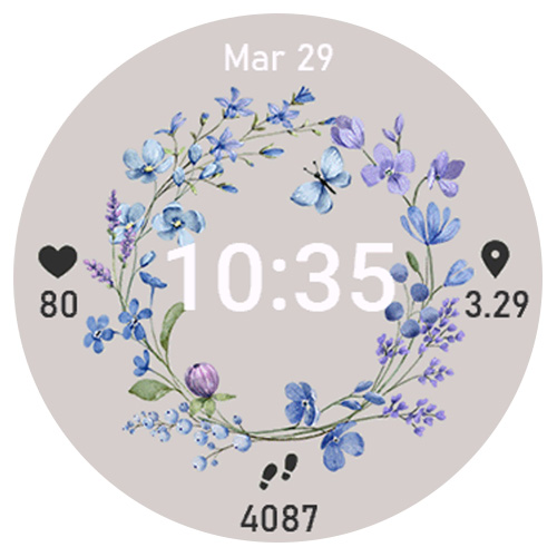 Blue Flowers Wreath · Screenshot 1