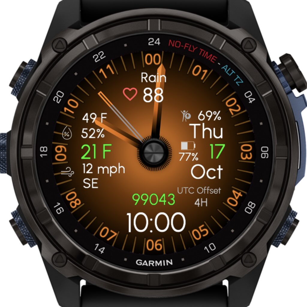 NA - Custom Dive - Orange (Garmin Weather) · Screenshot 2