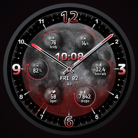 BloodMoon - Planets Watch Face · Screenshot 0