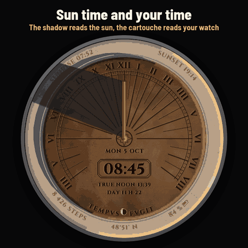 Astra Sundial Pro – 动态日晷表盘 · Screenshot 1