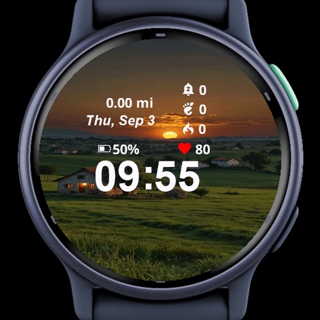 View Sun Setting Over Field Houses · Screenshot 2