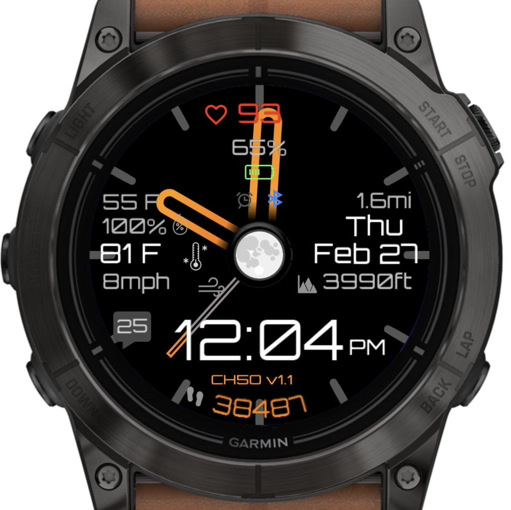 Clean Hybrid 5 Orange (Garmin Weather) · Screenshot 2