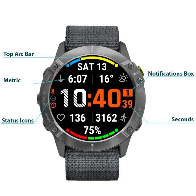 Garmin watch face with temperature hotsell