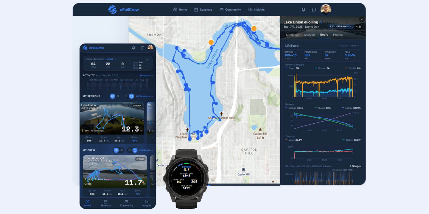eFoilCrew - eFoil Session Tracker · Screenshot 2