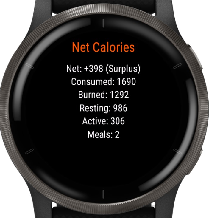 Net Calories/kJ · Screenshot 1