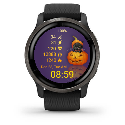 Pumpkin Cat watch face screenshot 3
