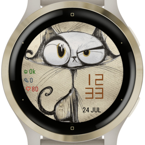 Grumpy Cat Watch Face – Whiskered Attitude · Screenshot 0