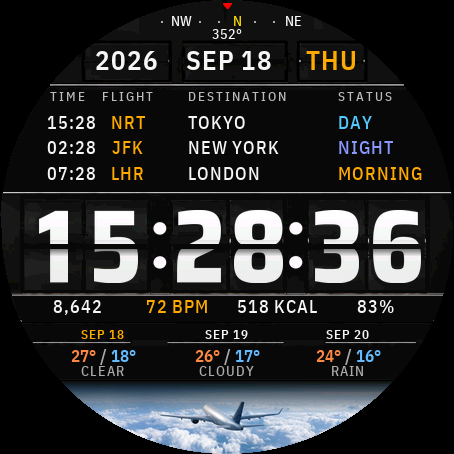 SHOT Airport - World Clock Watch Face · Screenshot 0