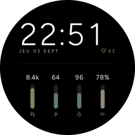 Columns - Vertical Bars Watch Face · Screenshot 2