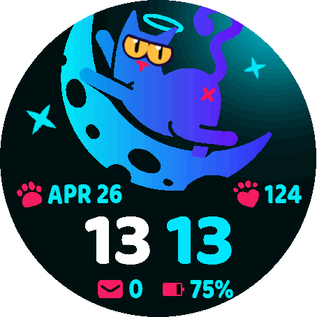 Moon Kitty Watch Face 2