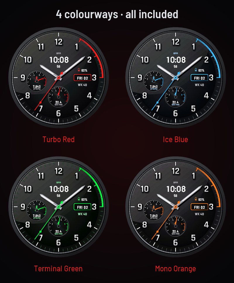 Turbo - Sport Racing Watch Face · Screenshot 1