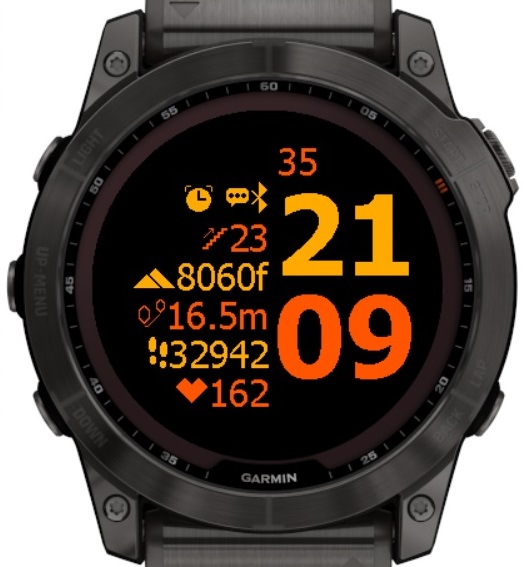 Blisco Big R Seconds Garmin watch face