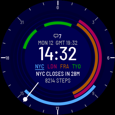 Market Hours Watch Face - Forex & Stock Sessions · Screenshot 1